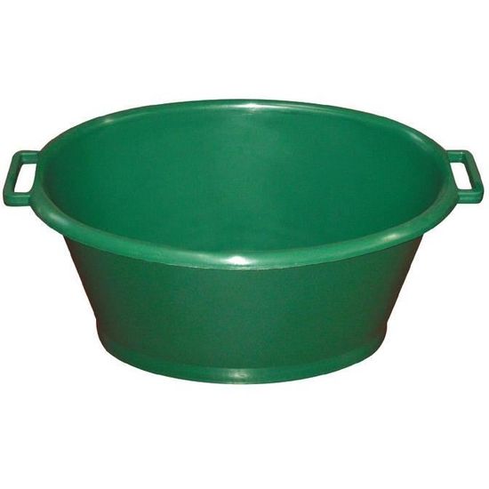 Baquet Ovale EDA 50L - Seau Plastique Vert - 65x50x30cm - Résistant Pour Jardin
