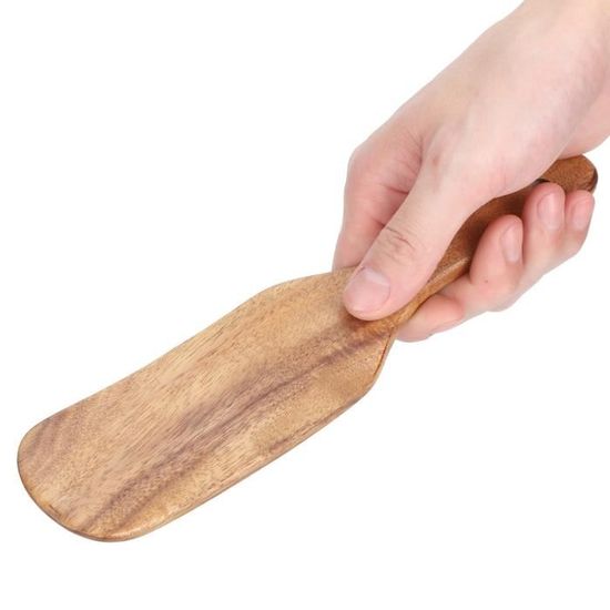 Spatule En Bois - Qiilu - Teck - 33,5x5 Cm - Ustensile De Cuisine