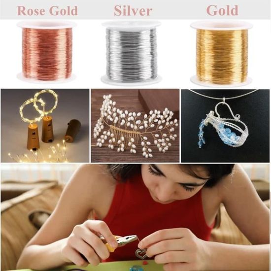 Fil De Cuivre Argenté 0,2mm X 25m - Résistant Au Ternissement Pour Bijoux Et DIY