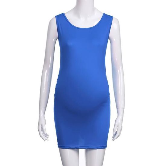 Shape Robe Longue Bleu Marine À Partie En Torsadée Devant Et Ourlet