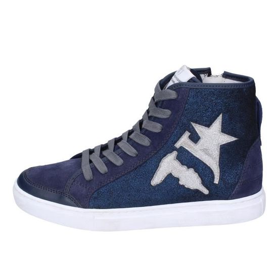 TRUSSARDI JEANS Baskets Femme Bleu Cuir BG326 Bleu Cdiscount Chaussures