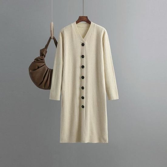 Pull Surdimensionné Pour Femme - Col En V - Couleur Unie - Élégant