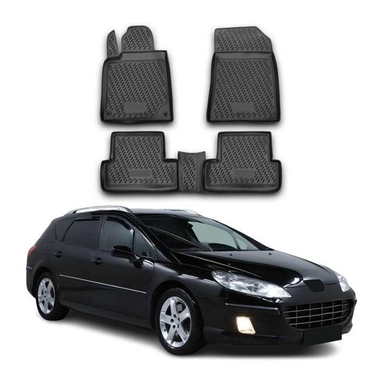 Tapis De Sol En Feutre Noir Mossa Pour Peugeot 407 Coupé, Berline, SW (2004-2011) - Neuf
