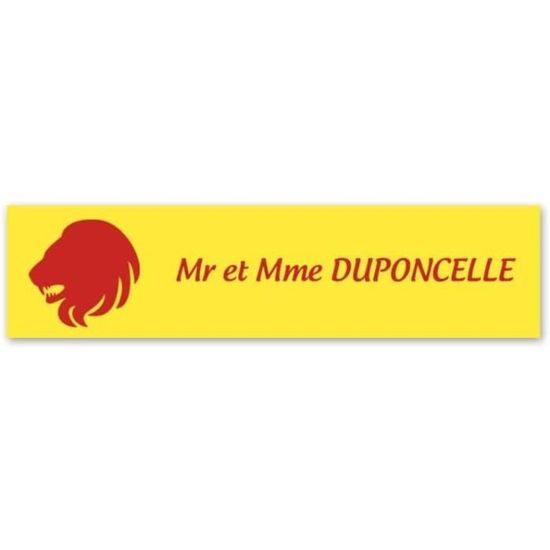 Plaque Nom Personnalisée 1 Ligne + Signe Astrologique Lion Pour Boite Aux Lettres Type Decayeux