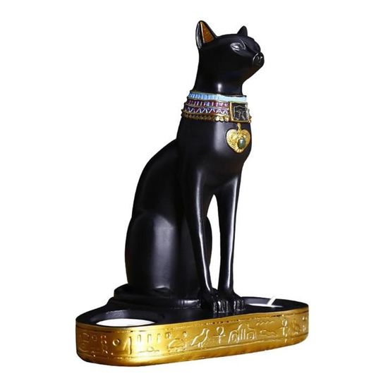 Sculpture égyptienne Ancienne – Déesse Chatte Bastet – Statue Décorative Multicolore 39 Cm