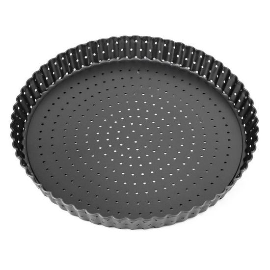 Plateau à Pizza 36cm Avec Trous LeeQinersw - Cuisson Uniforme Et Croûte Croustillante En Acier Carbone