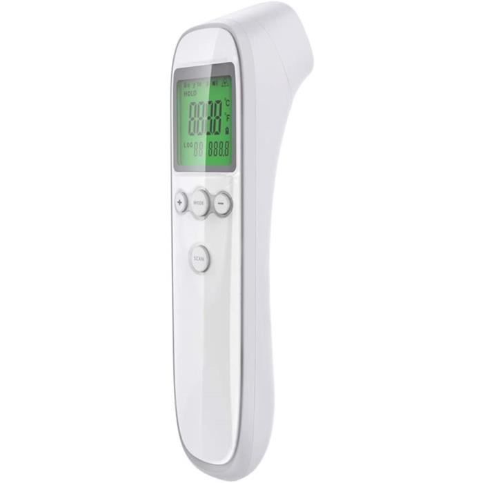 Thermomètre Frontal Sans Contact Femometer - Pour Bébés, Enfants, Adultes - Mesure En 3 Secondes - Mémoire 10 Valeurs - Noir
