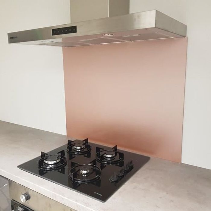 Crédence Composite Aspect Rose Brossé - Hauteur 20 cm x Largeur 70 cm
