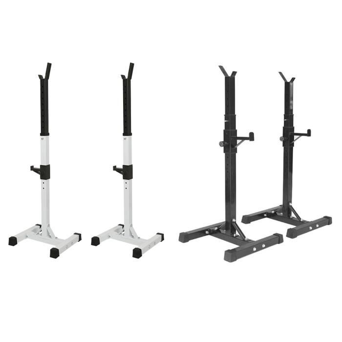 Support Haltères, Rack de Squat , Hauteur réglable 105-160 cm, Musculation Fitness Barbell, pour Gymnase et Domicile