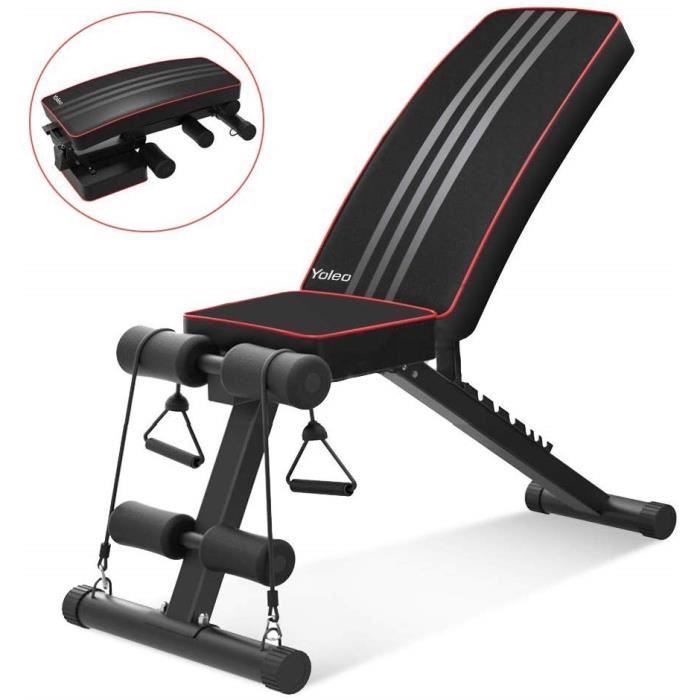 Banc de Musculation Pliable Banc de Poids Gymnastique à Domicile & AB Abdominaux Banc incliné Plat Banc d'exercice de Déclin