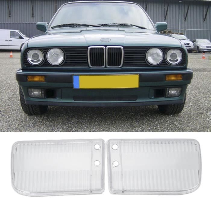 2 PCS pour BMW E30 1984-1991 Phare avant phare clair lentille couvercle de la lampe