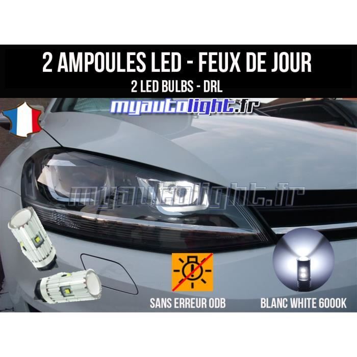 Pack feux de jour led blanc xenon pour Volkswagen Golf 7 avec Bi-xénon