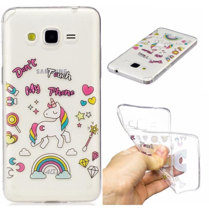 Jianling Coque Pour Samsung Galaxy Grand Prime G530H G5308W Cheval Design souple Transparent TPU Silicone208