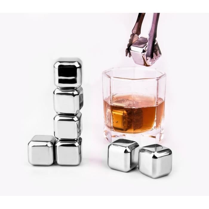whisky stones - lifestance boîte de rangement en plastique de 8 avec des pinces en acier inoxydable de refroidissement des roches...