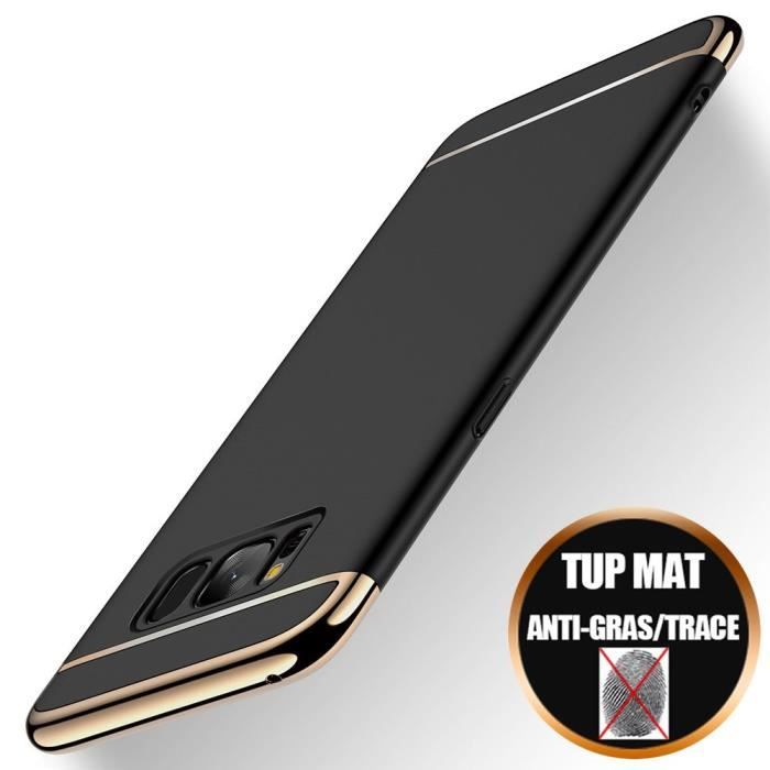 Coque Pour Samsung Galaxy S9 Plus Luxe Rigide 3 en 1 Bords Chromés Noir