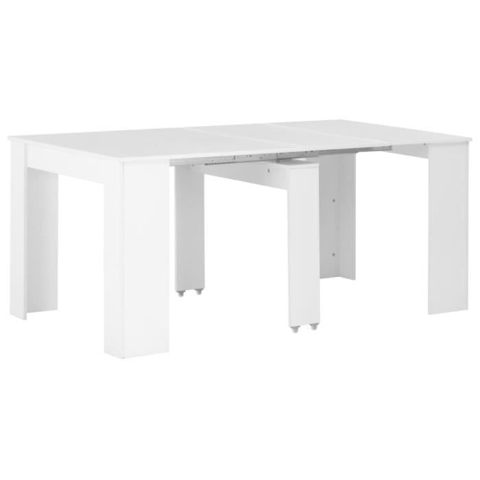 Table à dÎner extensible Blanc brillant 175x90x75 cm