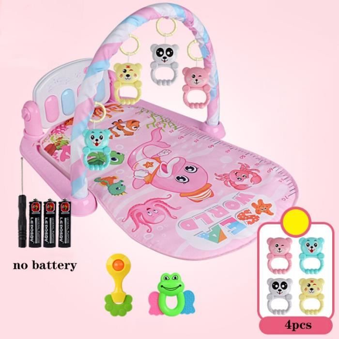 Tapis d'éveil,Tapis de jeu bébé 3 en 1 jouets de gymnastique bébé éclairage doux hochets jouets musicaux pour bébés jouets - Type H