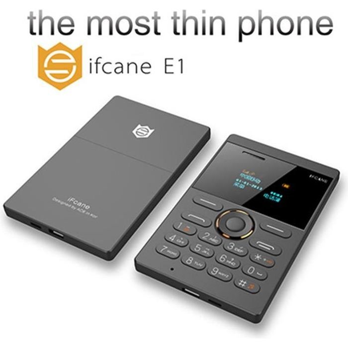 Mini Téléphone Portable Ultra-mince Carte Téléphone Enfants Mode pour E1 Téléphone Mobile Alternatif Musique