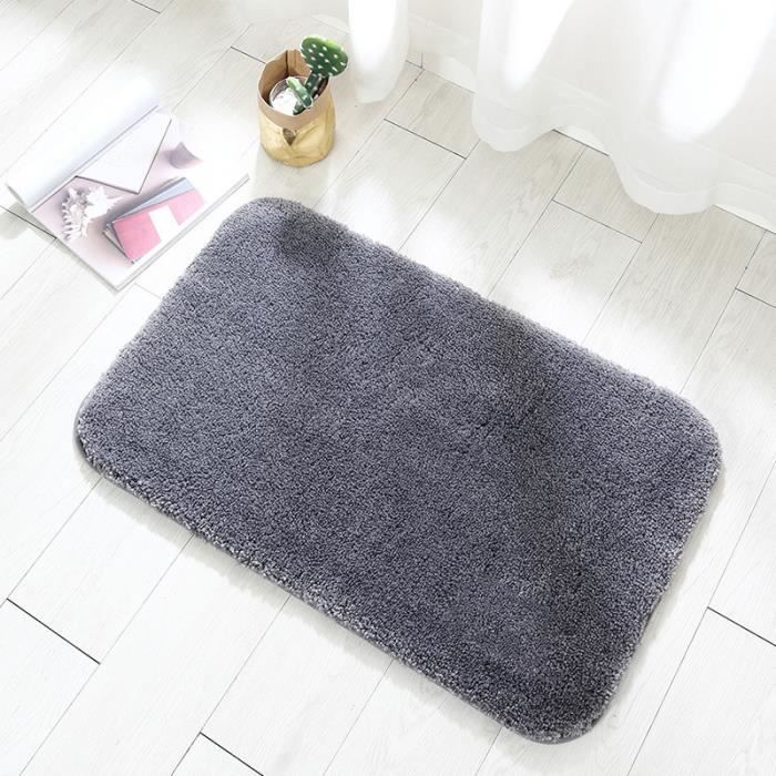 Tapis de sol de salle de bain, épaissi, absorbant et antidérapant-noir-60x110cm