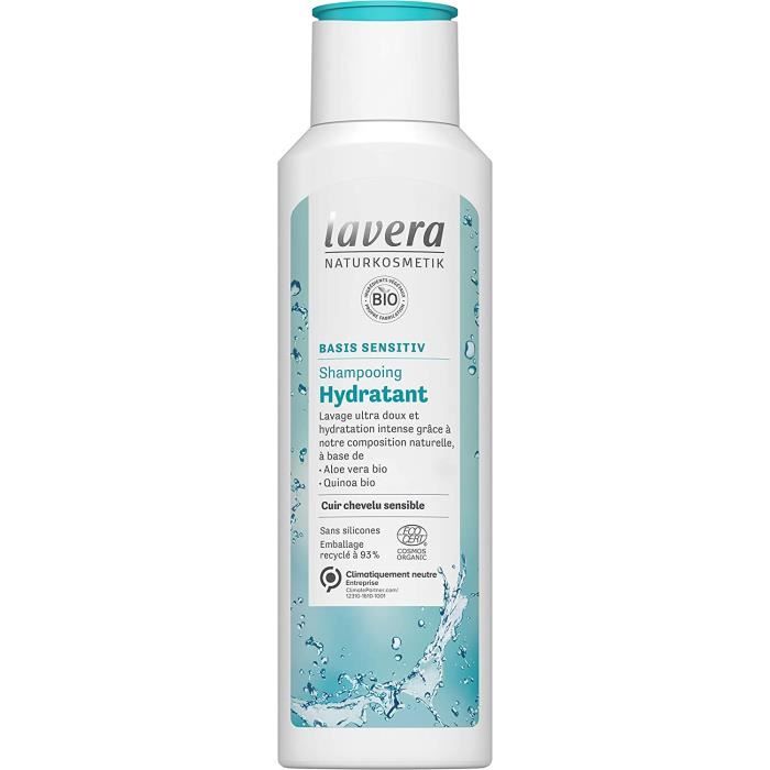 Lavera Shampooing basis sensitiv Hydratant Shampooing Hydratant Soins Capillaires Cosmétiques Naturels vegan certifié 250ml