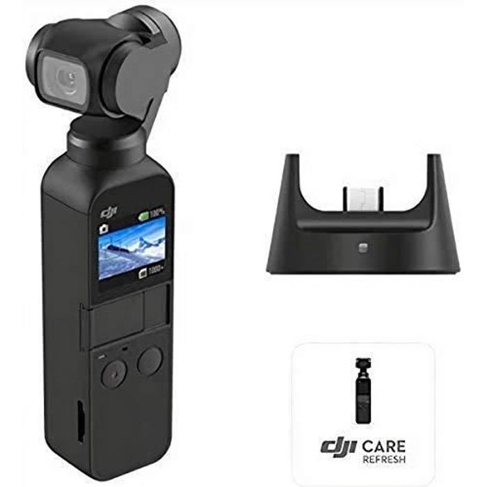 DJI Camera Frontale Sport Osmo Pocket Prime Combo - Caméra Stabilisée à 3 Axes avec Kit d'Accessoires et Care Refresh, Caméra