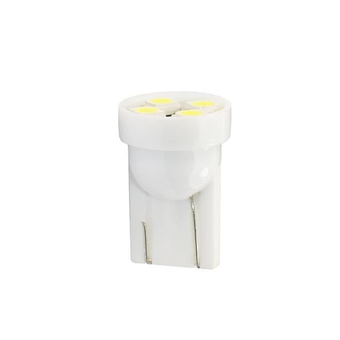 2 ampoules LED T10 W5W 4 leds SMD3528 12V blanc