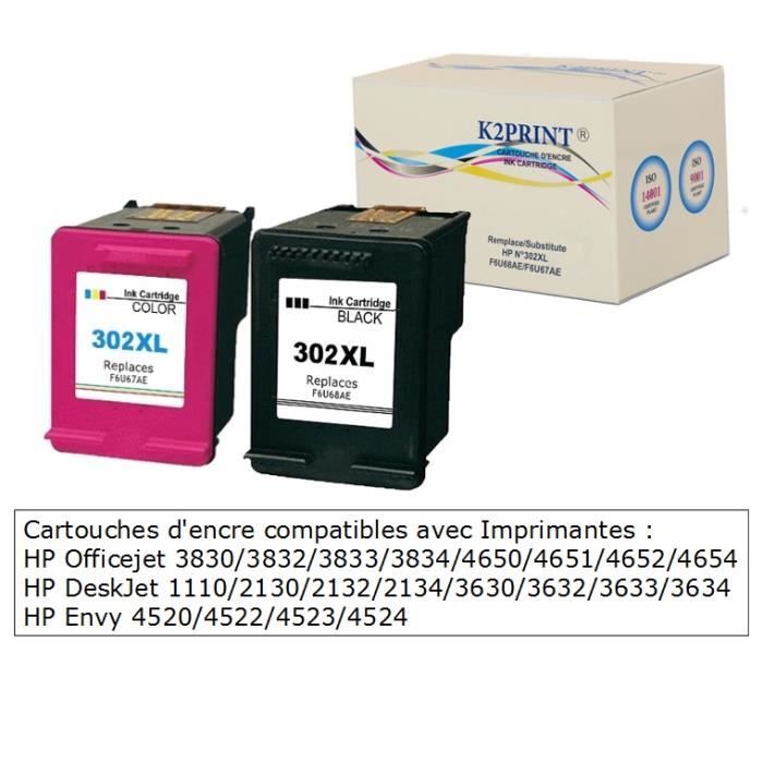 Cartouches encre compatibles grande capacité pour imprimante HP Envy 4520