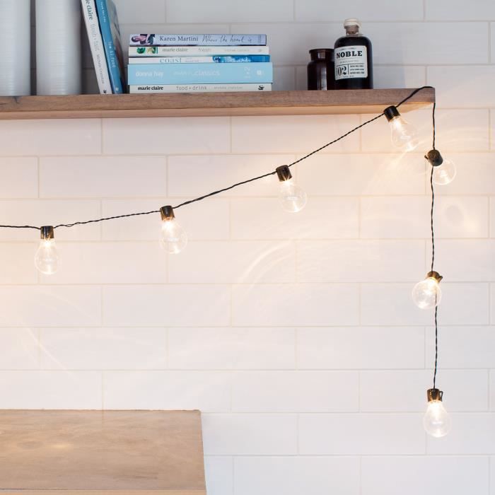 Guirlande Guinguette Lumineuse 20 Globes Transparents LED