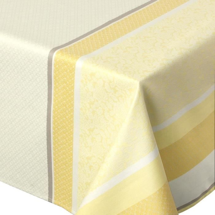 Nappe rectangle 150x250 cm Jacquard 100% coton + enduction acrylique EDEN SOLEIL Jaune Autre