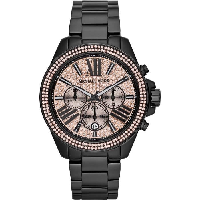 Montre dame Michael Kors Everest MK5879 Cadran rose pailleté et chiffres romains noirs
