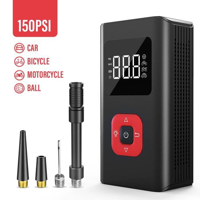 PRUMYA Compresseur d'air portatif de voiture avec LED électrique gonfleur de pompe à air pour pneus de voiture moto Vélo