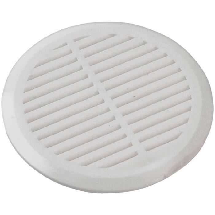 Grille de ventilation arrondie 50 mm blanche (x4)
