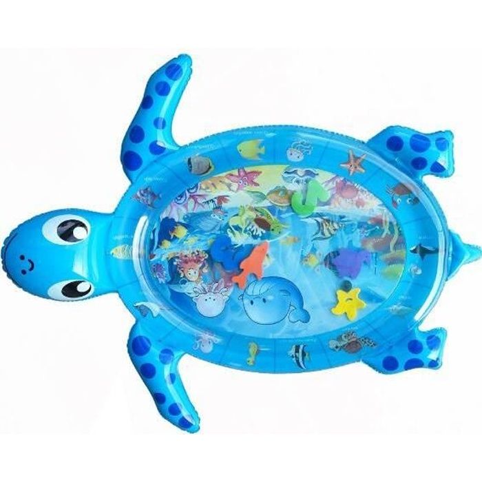 Tapis d'eau Gonflable Tortue bleue pour Bébé Tapis de Jeu Gonflé Coussin Gonflable de Rempli d'eau Amusement d'activité d'enfant Aid