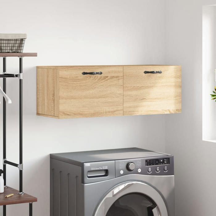 vidaXL Armoire murale chêne sonoma 100x365x35 cm bois dingénierie 830127