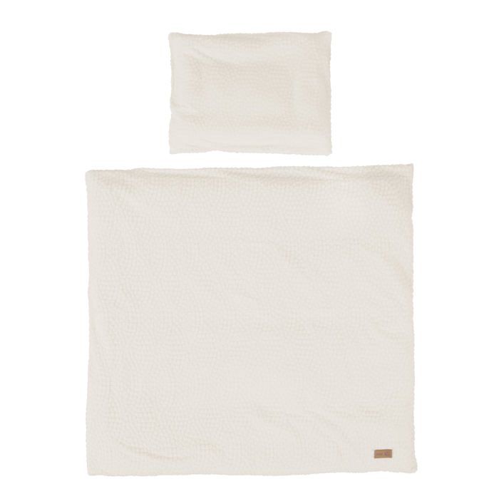 Parure de Lit Bébé ROBA - Seashells - Housse de Couette 80x80 + Taie 40x35 en Coton Bio - Écru - Motif Pois en Relief Parure de Lit Bébé ROBA - Seashells - Housse de Couette 80x80 + Taie 40x35 en Coton Bio - Écru - Motif Pois en Relief