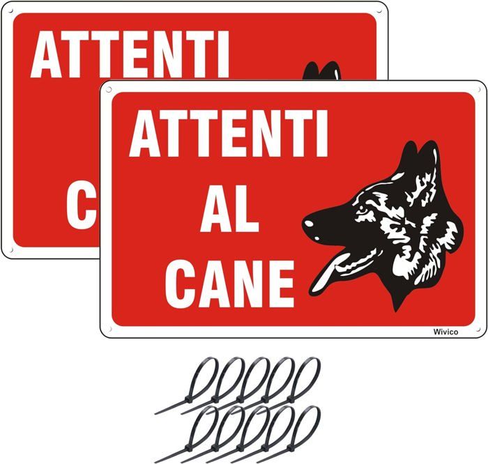 DPTALR Panneau En Fer Logo Attention Au Chien, Panneau D'Avertissement En Métal Il Y A Des Chiens