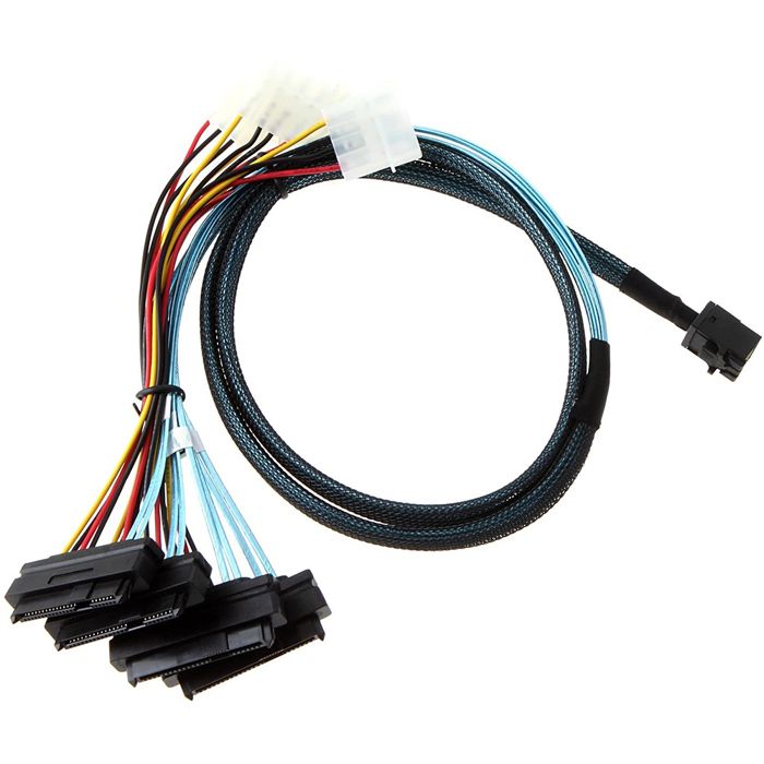 Mini SAS Auf SATA Kabel 1m - SFF-8643 Zu 4x SATA Für Server & Festplatten