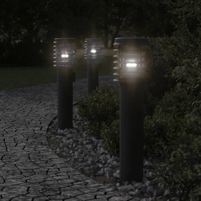 vidaXL Lampadaire dextérieur avec sortie noir 60 cm acier inoxydable éclairage au sol dextérieur éclairage au sol de 4006377