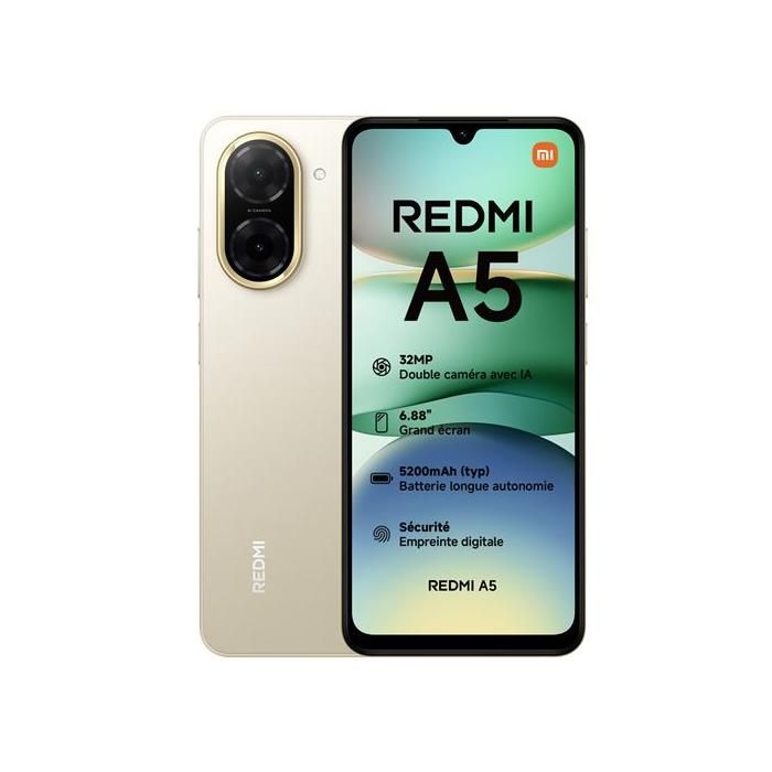 XIAOMI Redmi A5 3Go RAM 64Go ROM 4G Or Sable