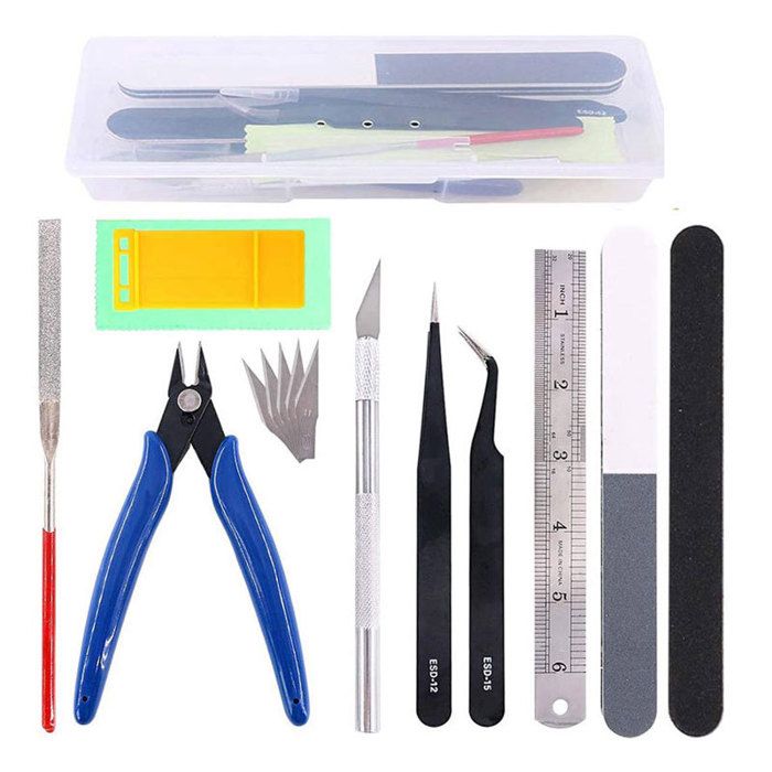 HOTUT Kit D'Outils De Modélisme 14 Pièces - Ensemble Complet Pour Maquettes, Sculpture Et Bricolage