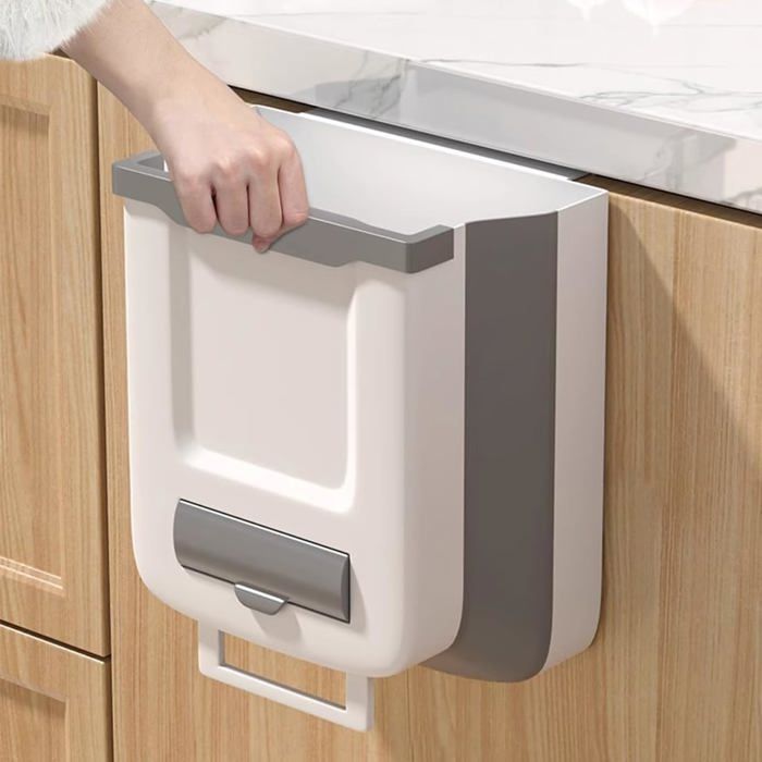 ASelected Poubelle Suspendue Cuisine avec Couvercle Coulissant, 12L Poubelle Mur