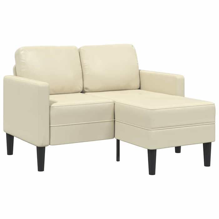 Canapé Lounge à 2 places LEMON Canapé rembourré Moderne avec méridienne en L crème 125 cm similicuir LV2907 Canapé Lounge à 2 places LEMON Canapé rembourré Moderne avec méridienne en L crème 125 cm similicuir LV2907