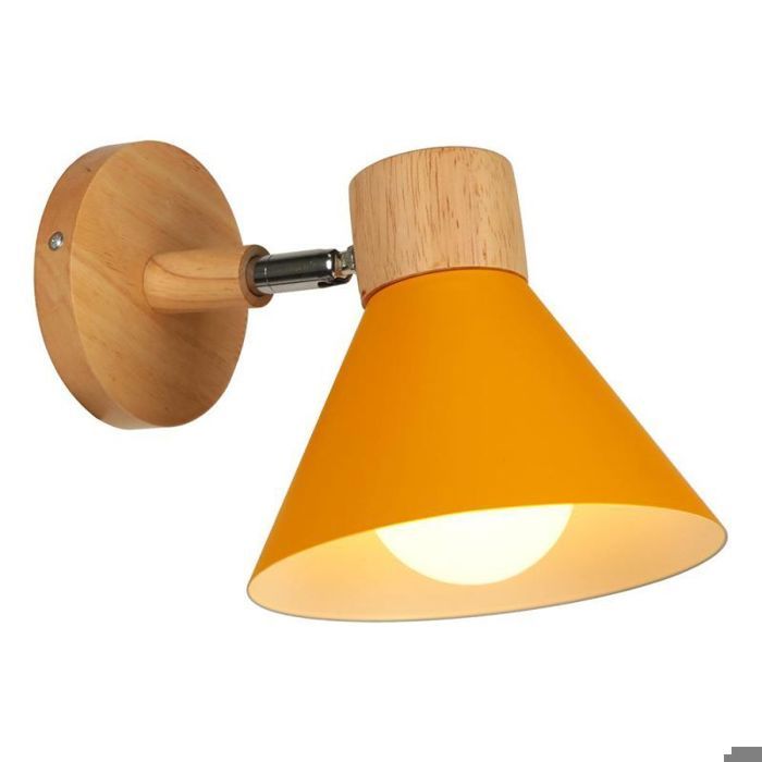 Applique Murale Bois Intérieur Moderne Jaune Ø17.5cm 1pcs - E27 Lampe Murale Industrielle Réglable pour Chambre Café - SMOTOP Applique Murale Bois Intérieur Moderne Jaune Ø17.5cm 1pcs - E27 Lampe Murale Industrielle Réglable pour Chambre Café - SMOTOP