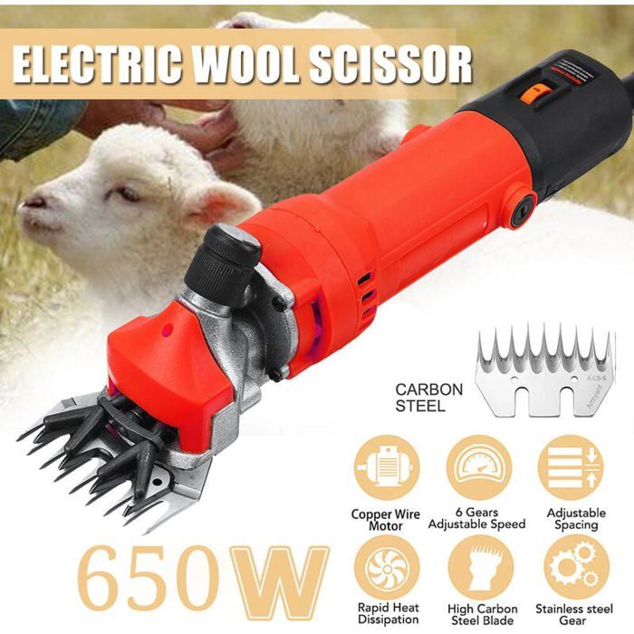 Comparer les prix de Tondeuse électrique professionnelle 690W pour moutons - 6 vitesses réglables pour chèvres lamas chevaux YYV