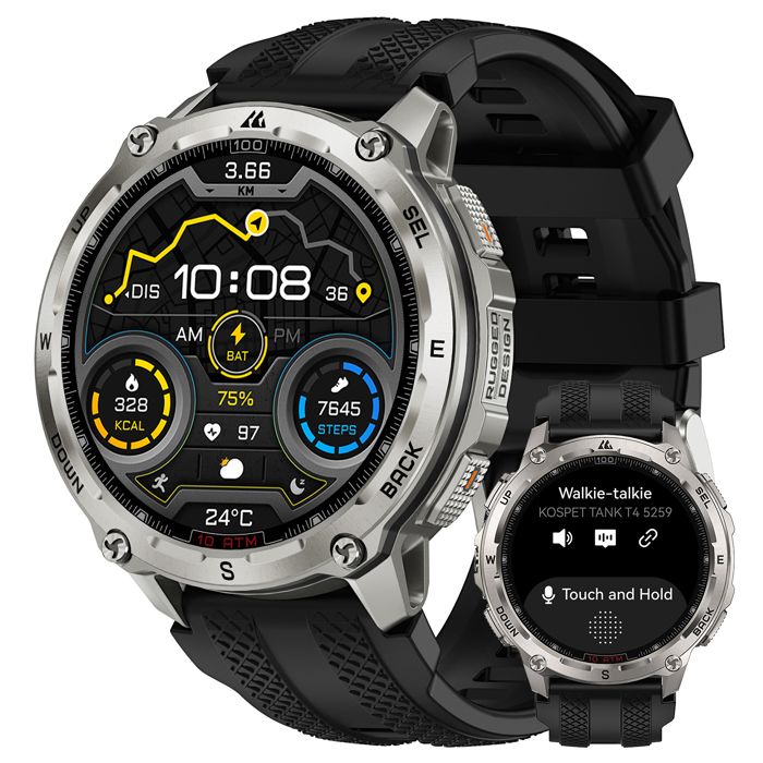Montre Connectée homme SmartWatch Sport GPS 10ATM KOSPET T4 1.43 Tracker dActivit Android iOS Samsung Xiaomi Iphone - vue 2