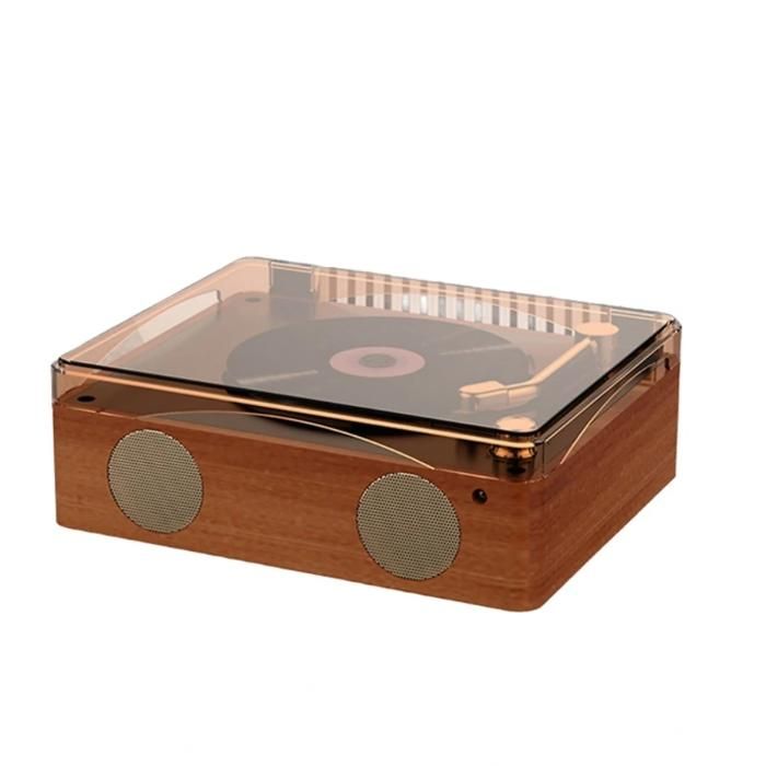 Lecteur CD Bluetooth qualité sonore HiFi batterie 2000 mAh design élégant large compatibilité portable couleur marron