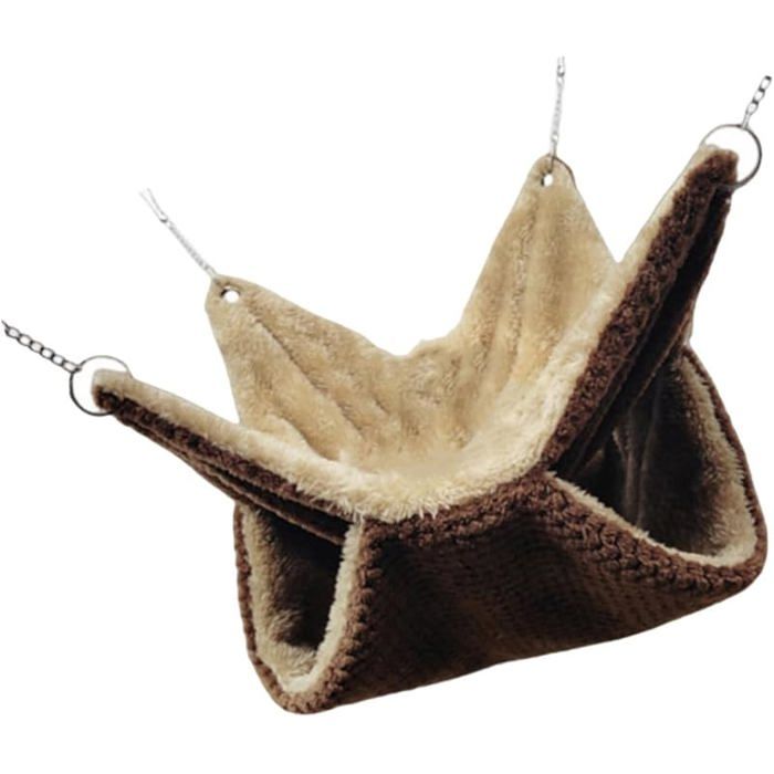 Hamac Suspendu pour Hamster Lit Confortable pour Animaux De Compagnie Accessoire De Cage pour Rongeurs Et Petits café M KIT HABITAT