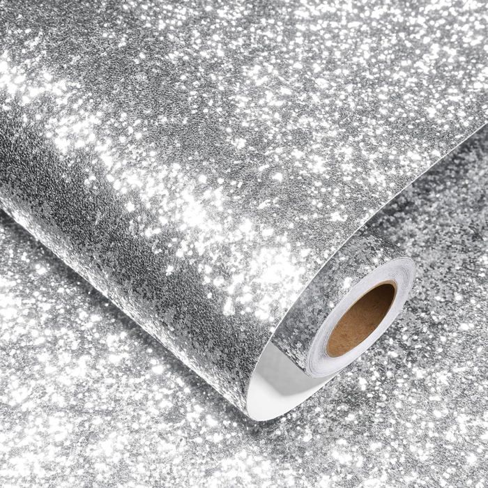 Yullpaper Papier Peint Adhésif Paillettes Épais Rouleau Adhésif Decoratif Couleur Argent Papier Peint Chambre De Enfant Papier Adhesif Pour Meuble Vinyle Revetement Adhesif Meuble 40cm x 200cm Yullpaper Papier Peint Adhésif Paillettes Épais Rouleau Adhésif Decoratif Couleur Argent Papier Peint Chambre De Enfant Papier Adhesif Pour Meuble Vinyle Revetement Adhesif Meuble 40cm x 200cm