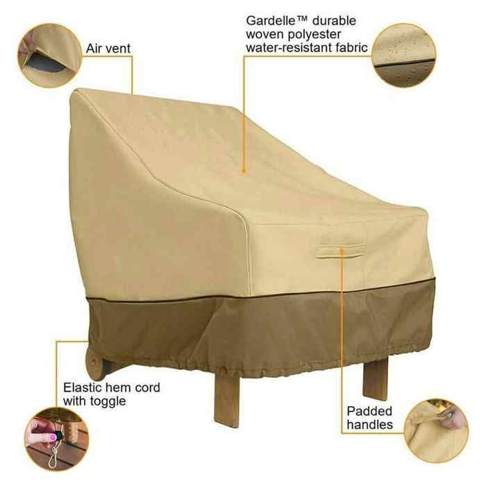 Housse protection fauteuil extérieur jardin - Chaise Oxford 210D étanche 80x85x91.5cm