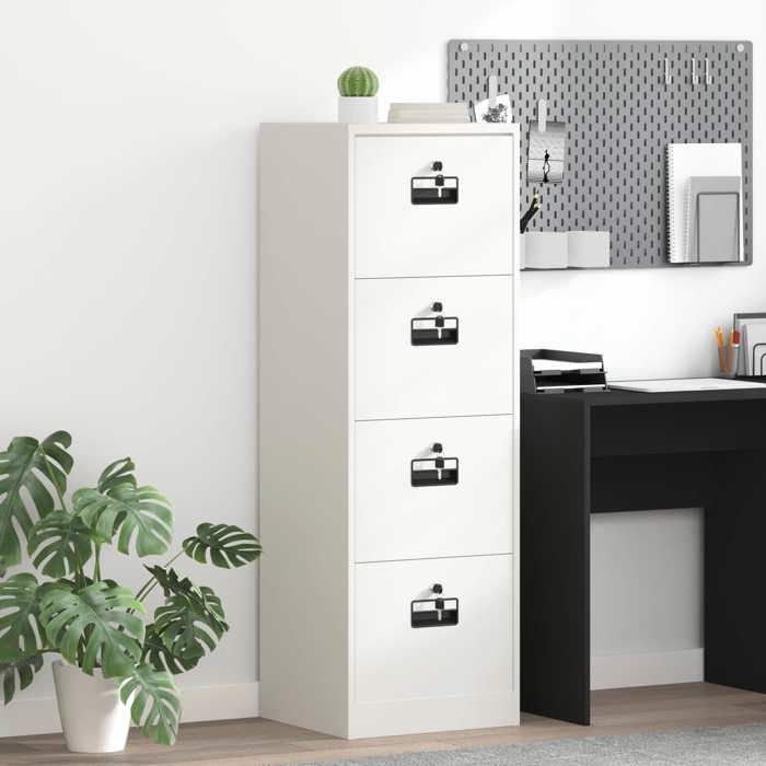 （ON SALE)Cabinet de Dossier - Caisson de Bureau - meuble de rangement Noir 44x50x106.5 cm Acier Laminé à Froid @FR(441987)